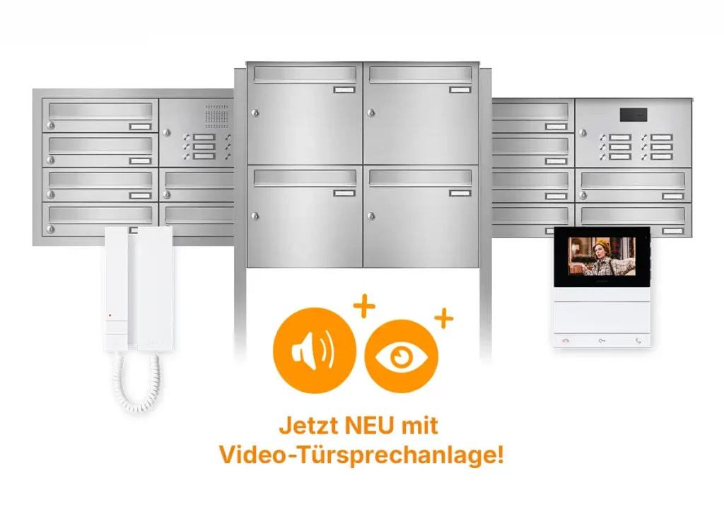 KNOBLOCH Briefkastenanlage mit Audio- und Videosprechanlage in Edelstahl