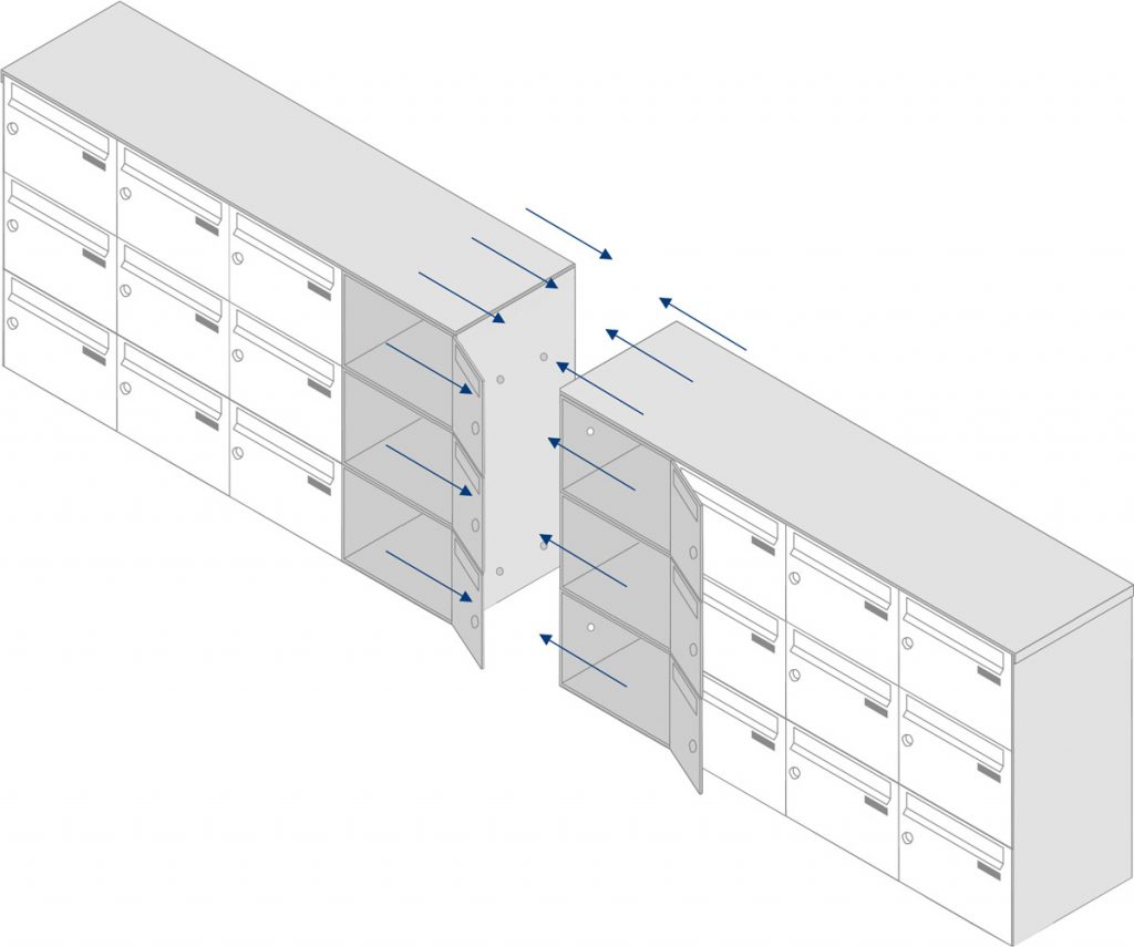 Montageskizze einer geteilten Anlage