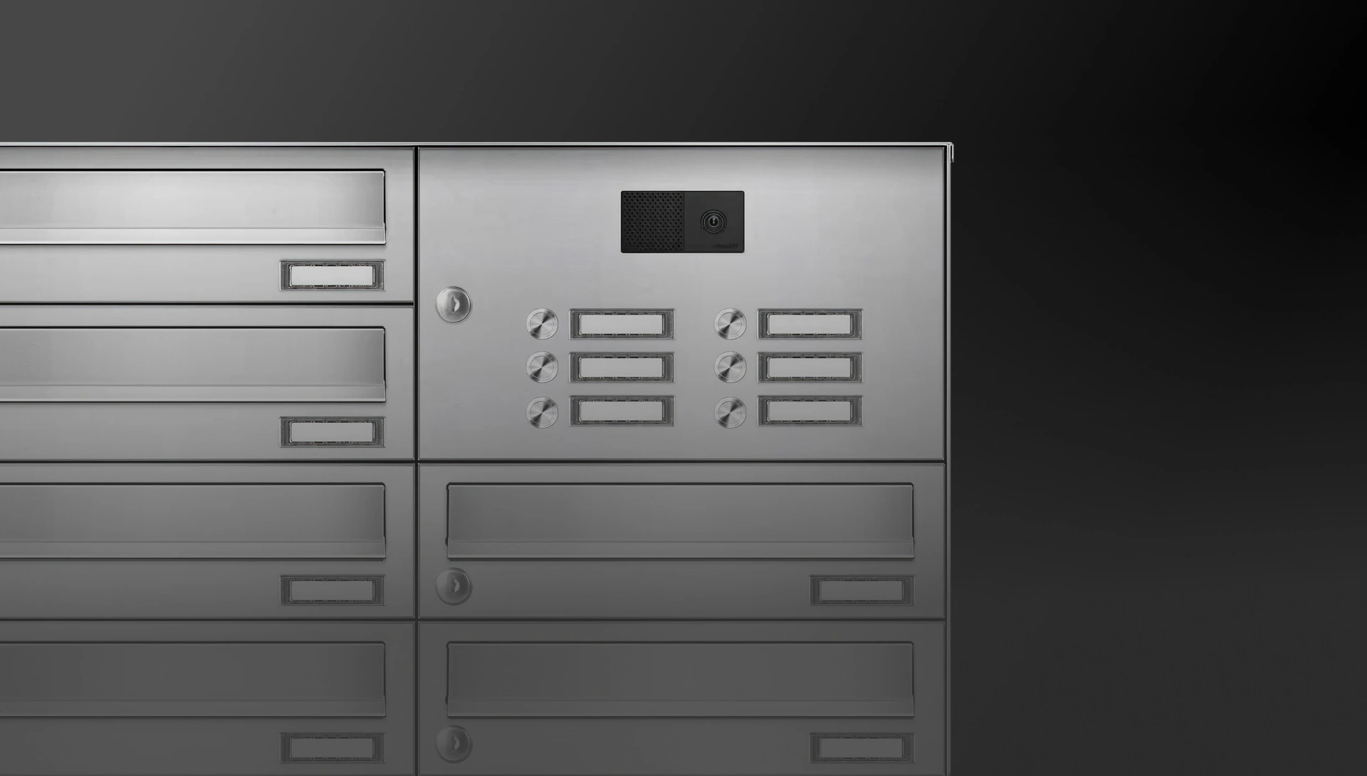 Edelstahl Briefkasten mit Klingel, Sprechanlage und Kamera