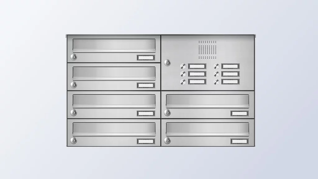 Edelstahl Briefkastenanlage mit Klingeltaster