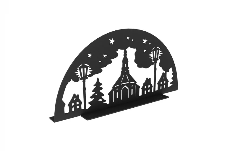 Schwibbogen in Anthrazit für innen im Winterlichen Motiv