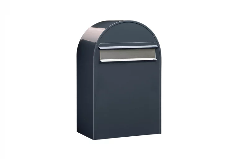 Briefkasten BOBI in Anthrazit mit Edelstahlklappe